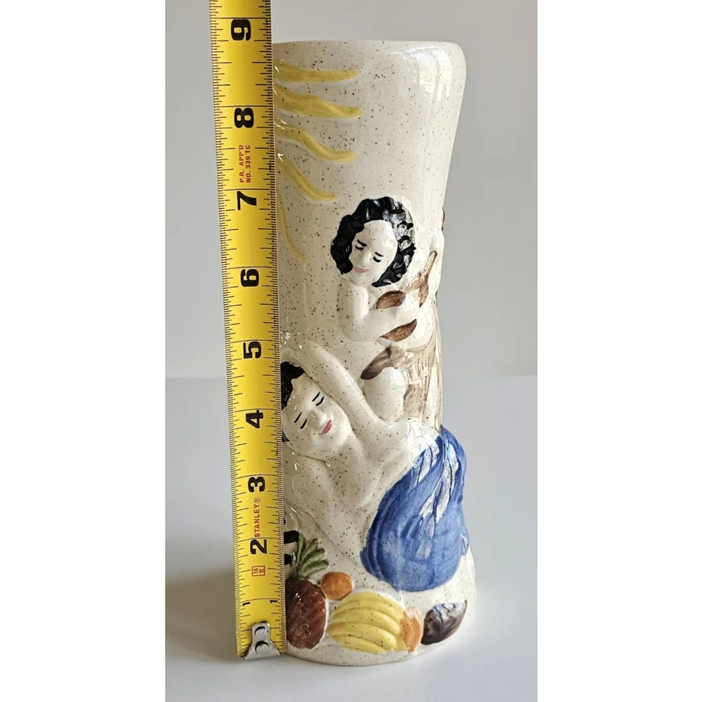 Trader Vic’s Samoan Fog Cutter Tiki Mug Vase Speckled 9” USA Hand Crafted VTG